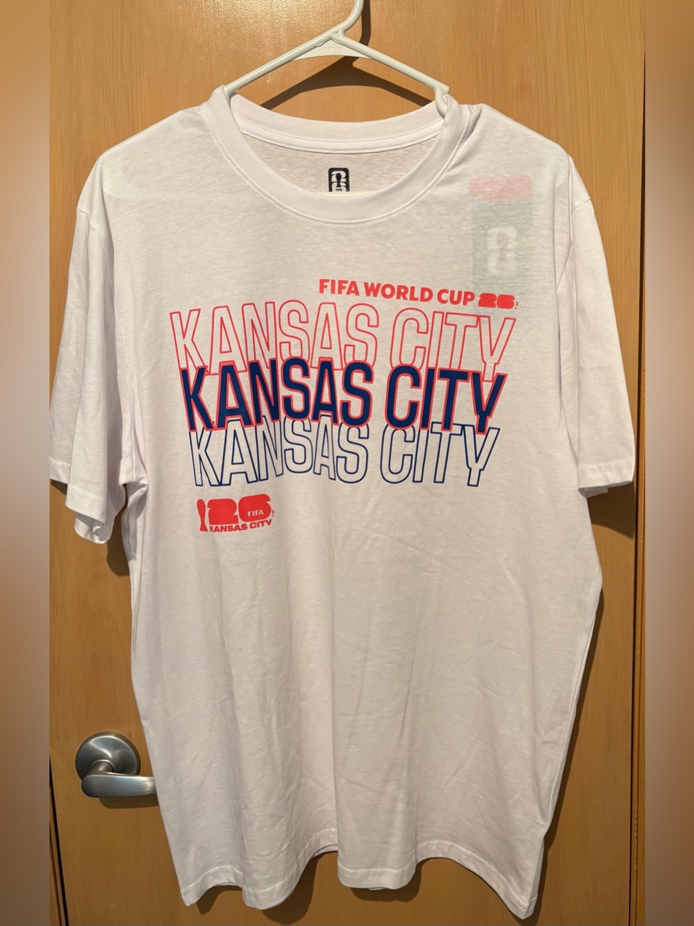 FIFA World Cup Kansas City White Graphic Tee 2026 Seconds Size Large NWT